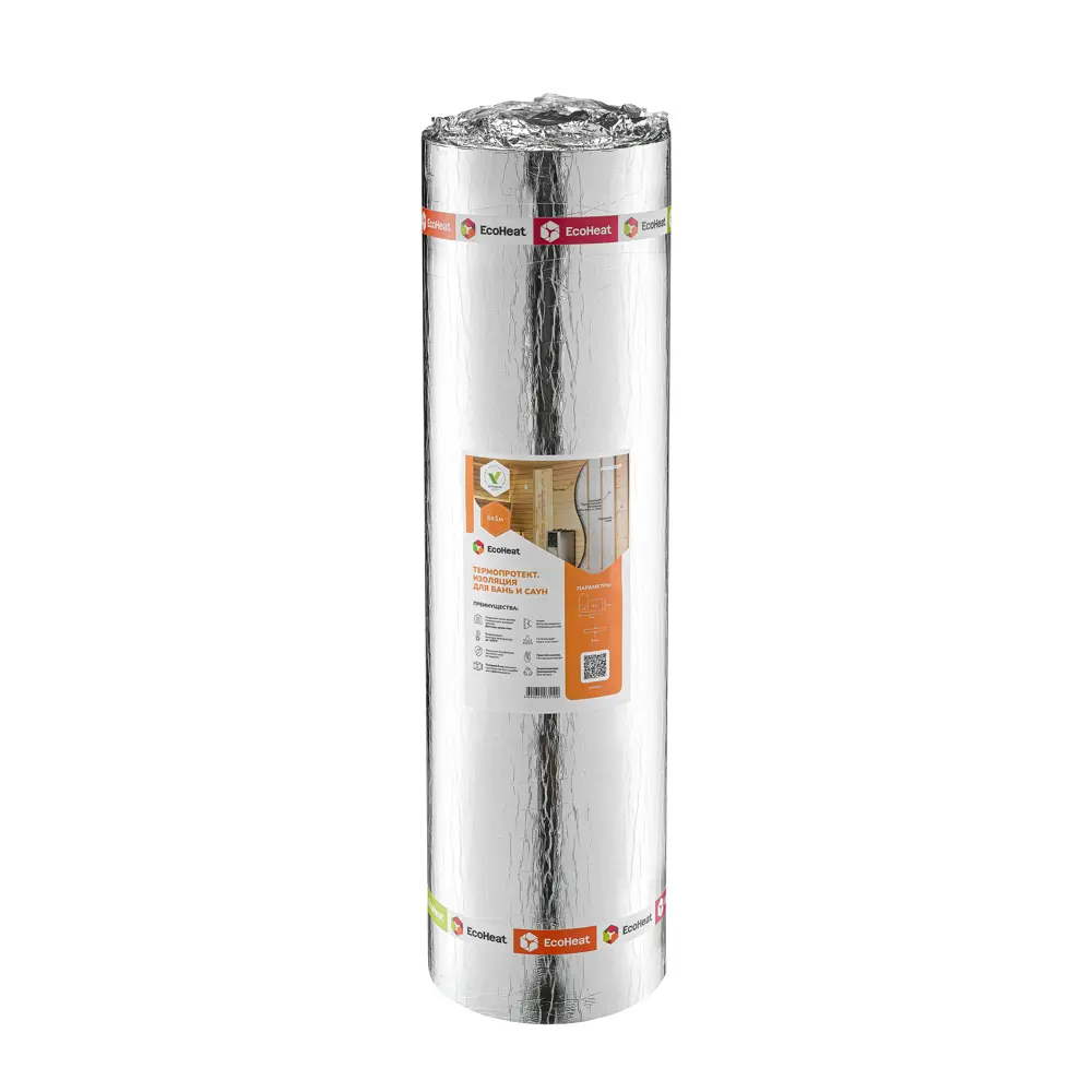 Изоляция отражающая EcoHeat для бань и саун 8x1000x6000 мм 6м2 Santreyd STLM-2167466