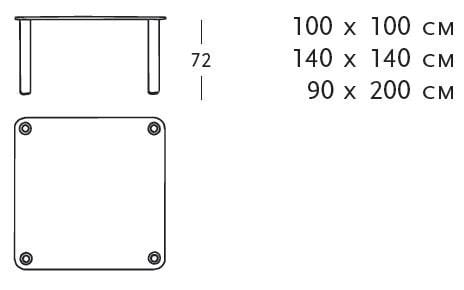 Квадратный Хрустальный стол Zanotta MARCUSO ARCH-00107610 - Вид №2