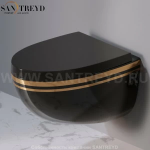 S511.476G Подвесной унитаз настенный Черный A. e T. Italia OVAL Италия