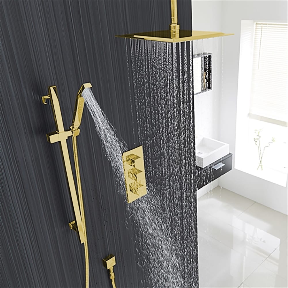 Светодиодный латунный душевой набор с душем Fontana Showers FS-43876GD ARCH-00071462 - Вид №2