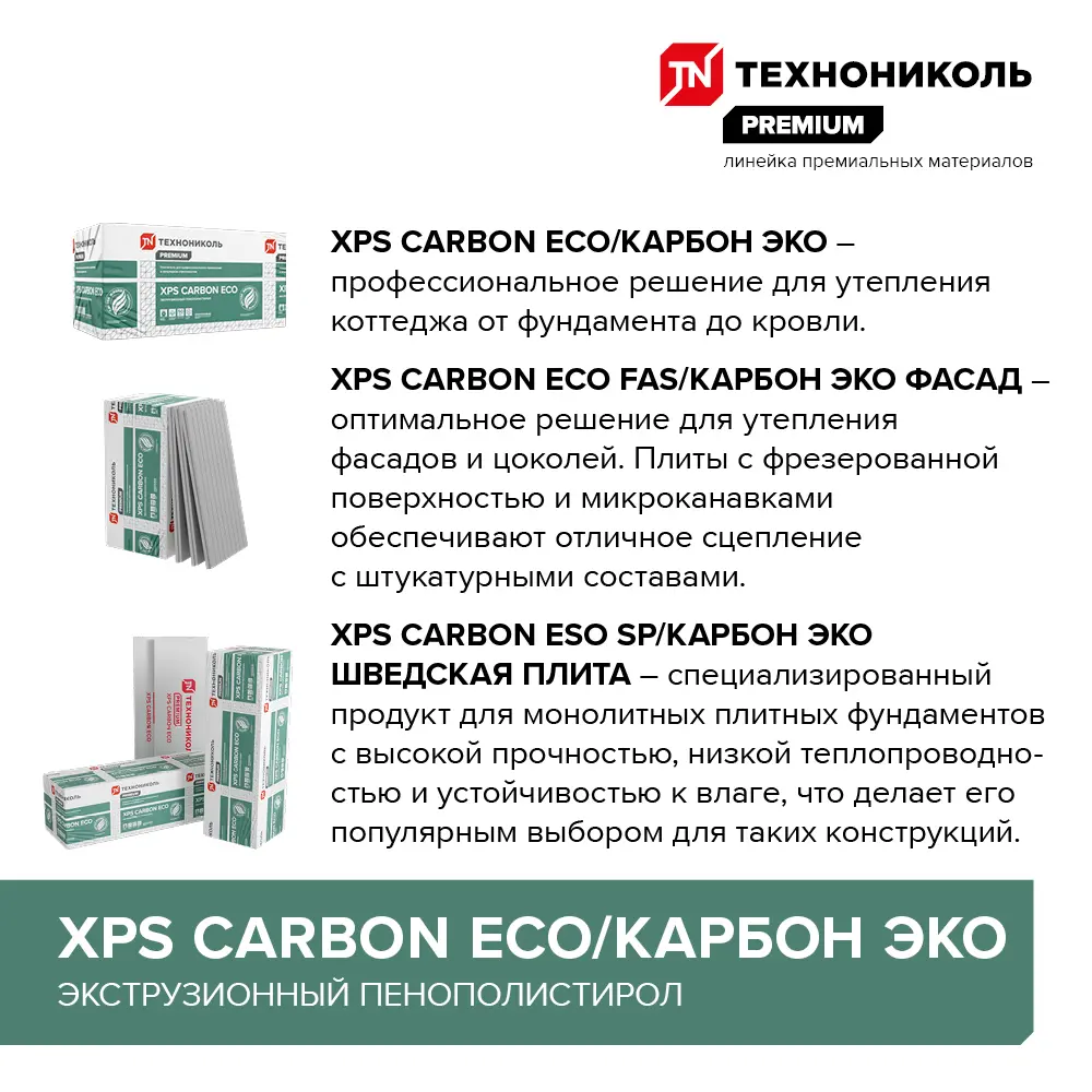 Экструдированный пенополистирол XPS 100 мм Технониколь Carbon Eco/Карбон Эко 580x1180 мм 0.69 м² 89143446 STLM-2067788  - Вид №4