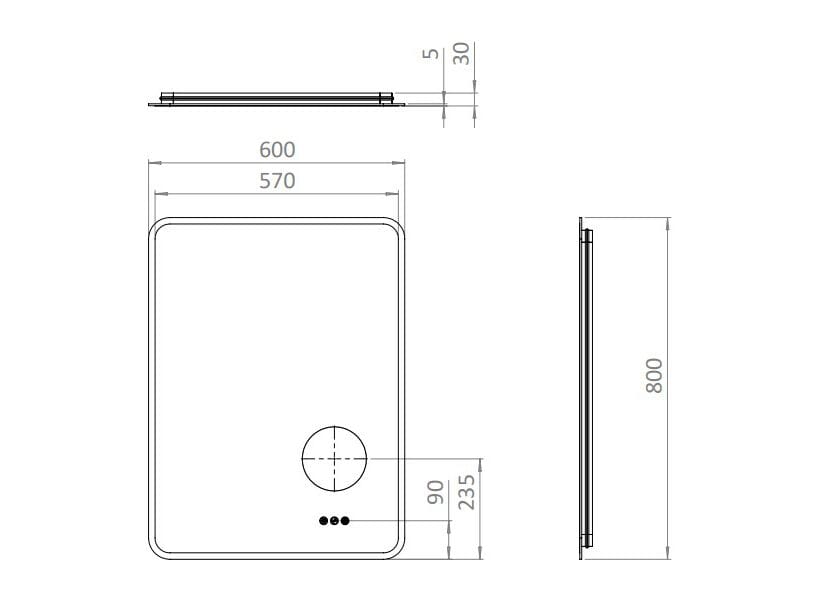 Прямоугольное зеркало со встроенным настенным освещением CROSSWATER SVELTE ARCH-00034620 - Вид №3