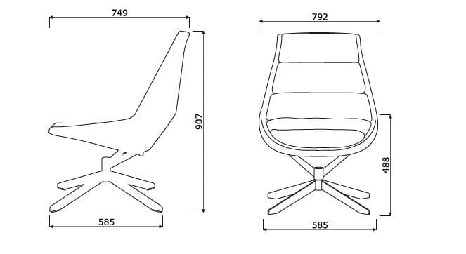 Вращающееся кресло с кожаными спицами MDD Fat Frank ARCH-00139301 - Вид №20