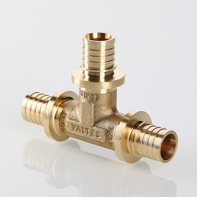 VTm.431.BG.201616 Фитинг аксиальный универсальный – тройник надвижной Valtec 20 (2,8) мм х 16 (2,2) мм х 16 (2,2) мм  - Вид №1