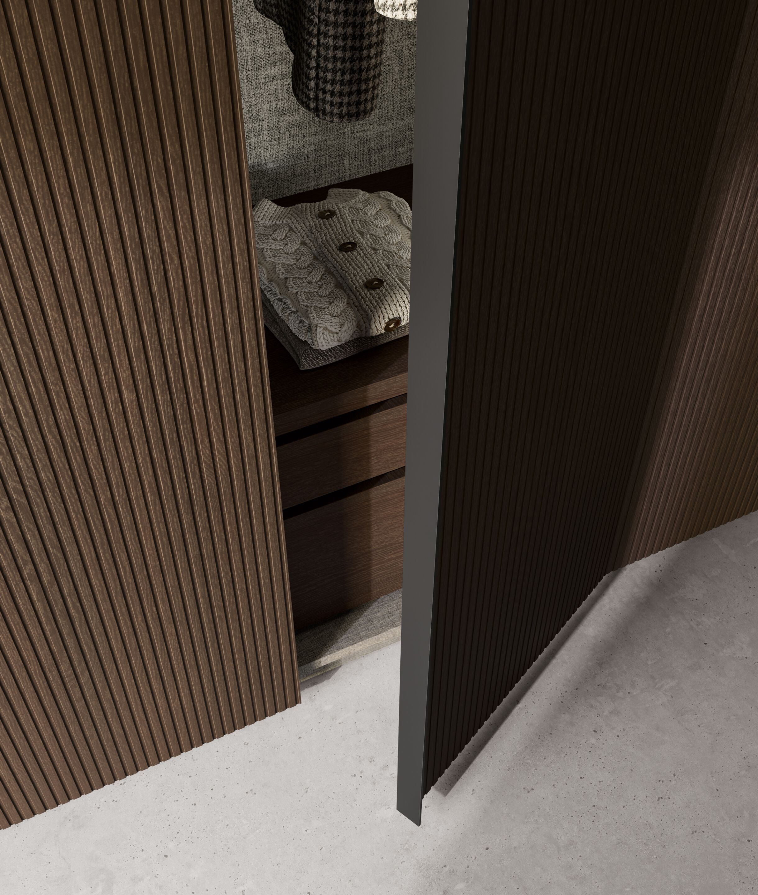 Секционный шкаф с распашной дверью из каннете и металлической ручкой Dall'Agnese Wardrobe Collection ARCH-00067358 - Вид №1