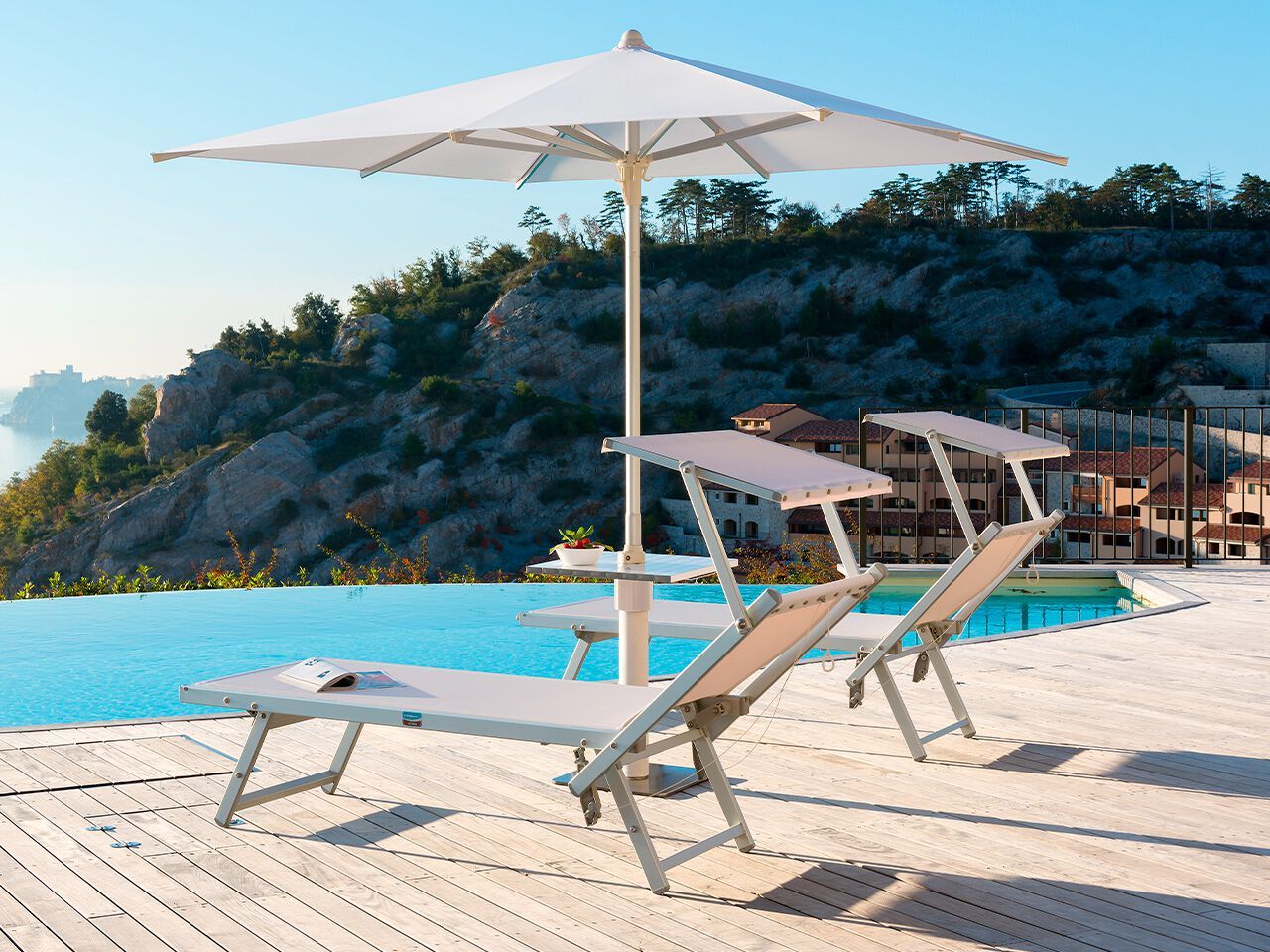 Анодированный алюминиевый откидной садовый шезлонг Crema Outdoor ULISSE ARCH-00101662 - Вид №1