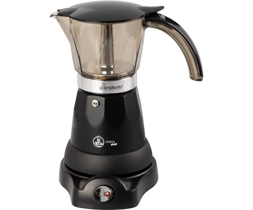 1036655 Гейзерная кофеварка Endever Costa-1020 черный STDN-0122445 - Вид №1
