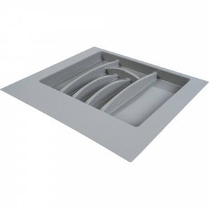 18691452 Лоток для столовых приборов для ящика 600 мм, пластик, цвет серый