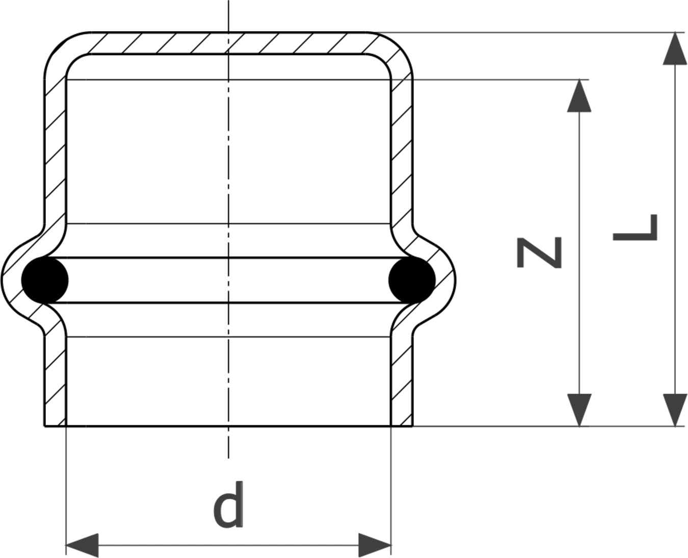 487 249 Модель 0256 Трубопроводные системы  Sanpress Inox G  Декоративные заглушки Santreyd  - Вид №3