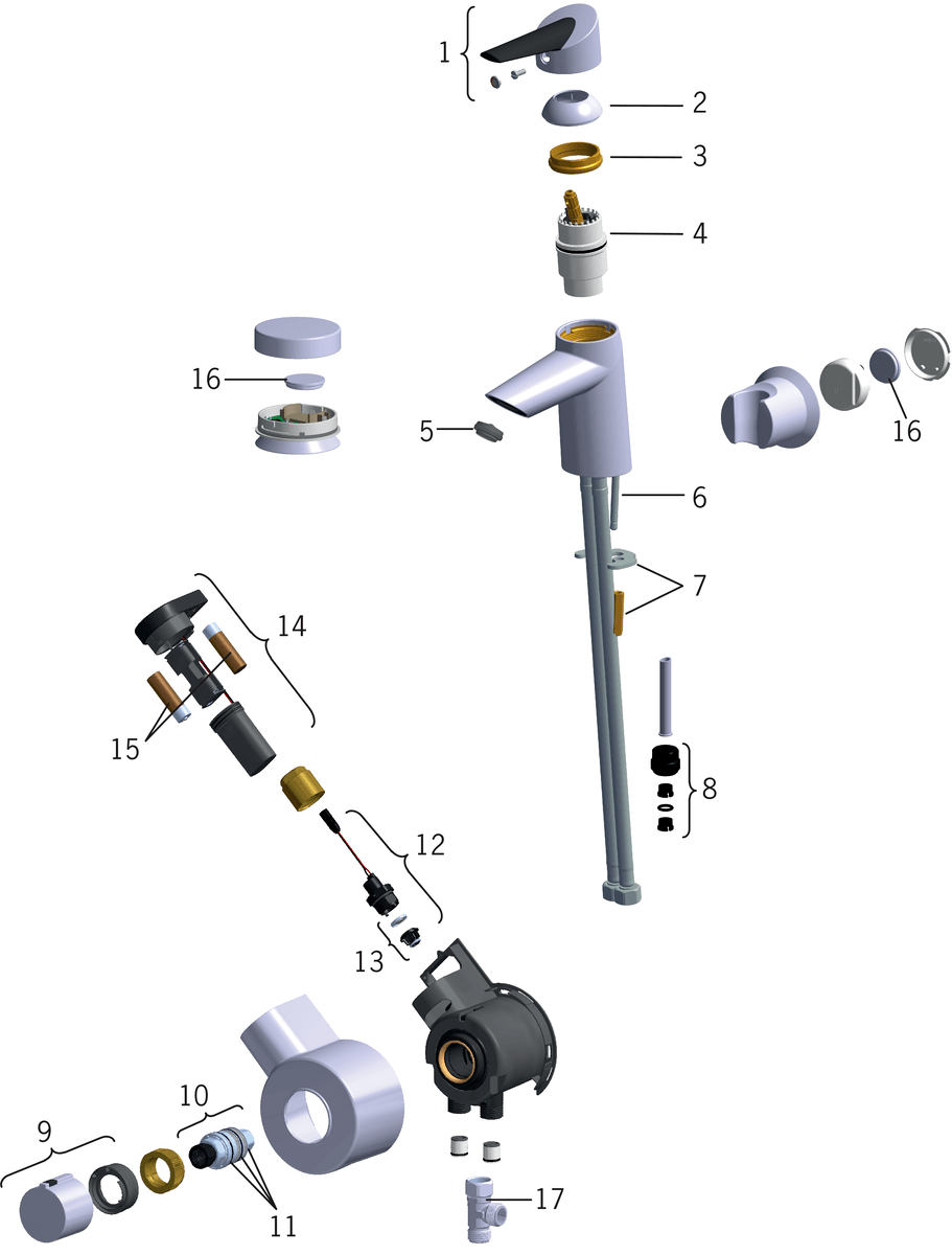 Oras 2715F Смеситель для умывальника, 3 V 2715F Optima Хром  - Вид №6
