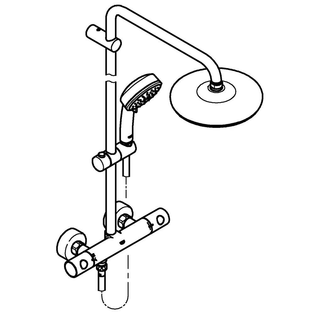 Душевая стойка Grohe Vitalio Start Clova 2 режима с термостатом 82559325 STLM-2188499  - Вид №5