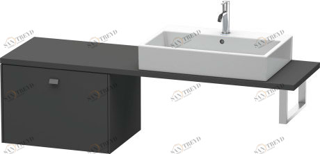 BR512304949 Brioso Шкафчик для компактной консоли Графит матовый, декор Duravit