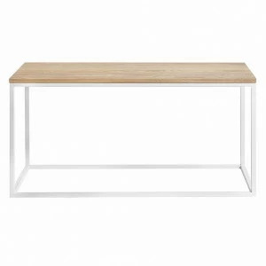 Журнальный столик деревянный с белыми ножками 80 см светлый дуб Darmian white INTELLIGENT DESIGN  260965 Белый