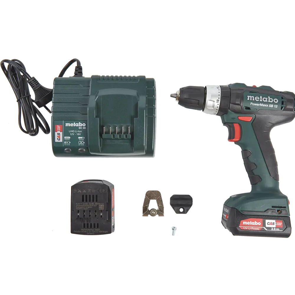 Дрель-шуруповерт аккумуляторная ударная Metabo PowerMaxx SB 601076500, 12 В Li-ion 2х2 Ач 82334541 STLM-2046302  - Вид №4