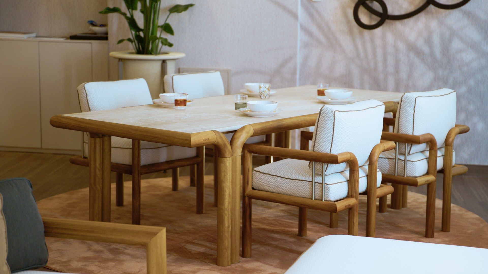 Садовый столик iroko с травертиновым верхом Paolo Castelli Greenkiss ARCH-00101609 - Вид №6