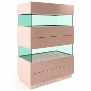 Комод бежевый со стеклянными вставками "Фрэнк-3" GRAUM ДИЗАЙНЕРСКИЕ 304012 Бежевый