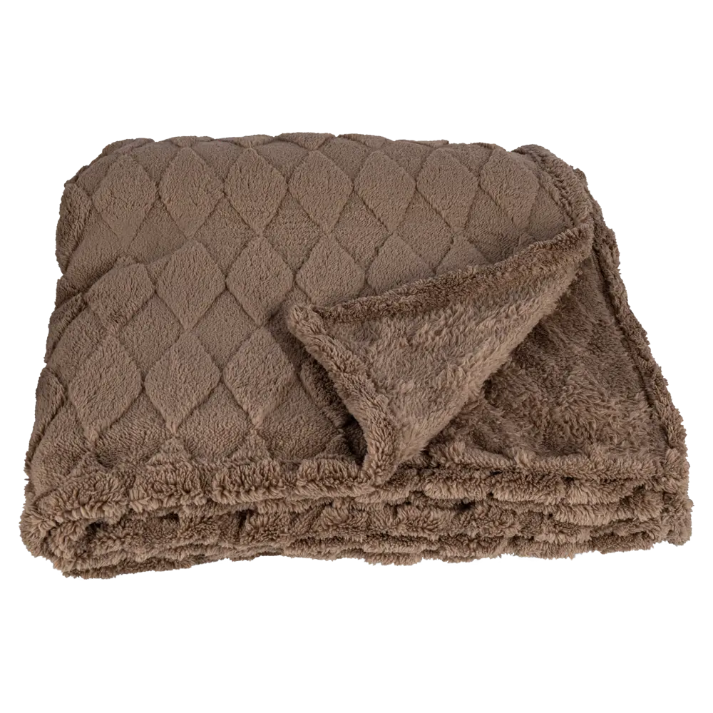 Плед Ромбы 200x220 см фланель цвет серо-коричневый Ardenza STLM-2182629