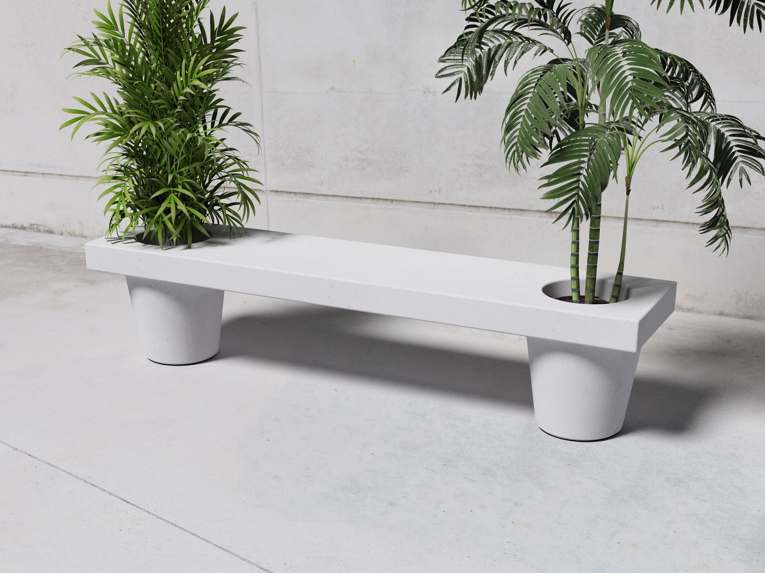 Бетонная скамейка со встроенным плантатором SIT Mold ARCH-00124297