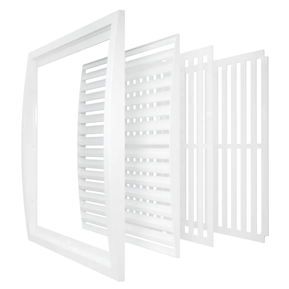 Решетка вентиляционная регулируемая Era 350x350 мм пластик цвет белый STLM-2194330 - Вид №1