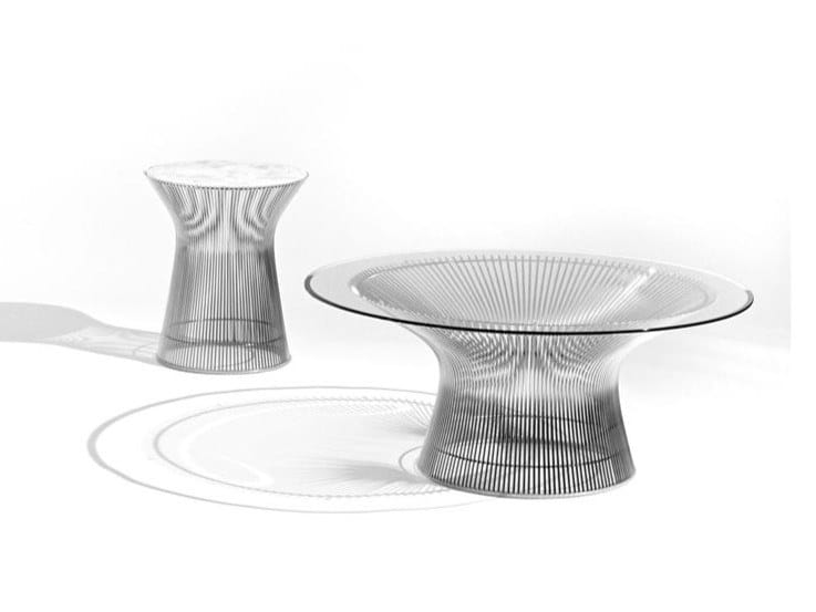 Круглый стол из стали и хрусталя Knoll Platner ARCH-00076368 - Вид №3