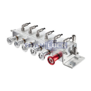 Пневматический блок управления донными клапанами автоцистерны 5-и отсечный, алюминий, TLCU5 TITAN LOCK