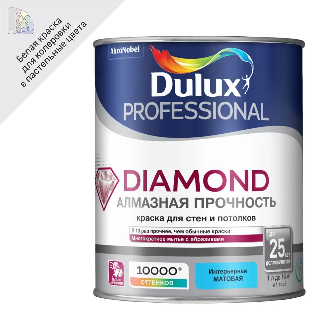Краска Dulux Diamond Matt — алмазная прочность для стен и потолков 84734452