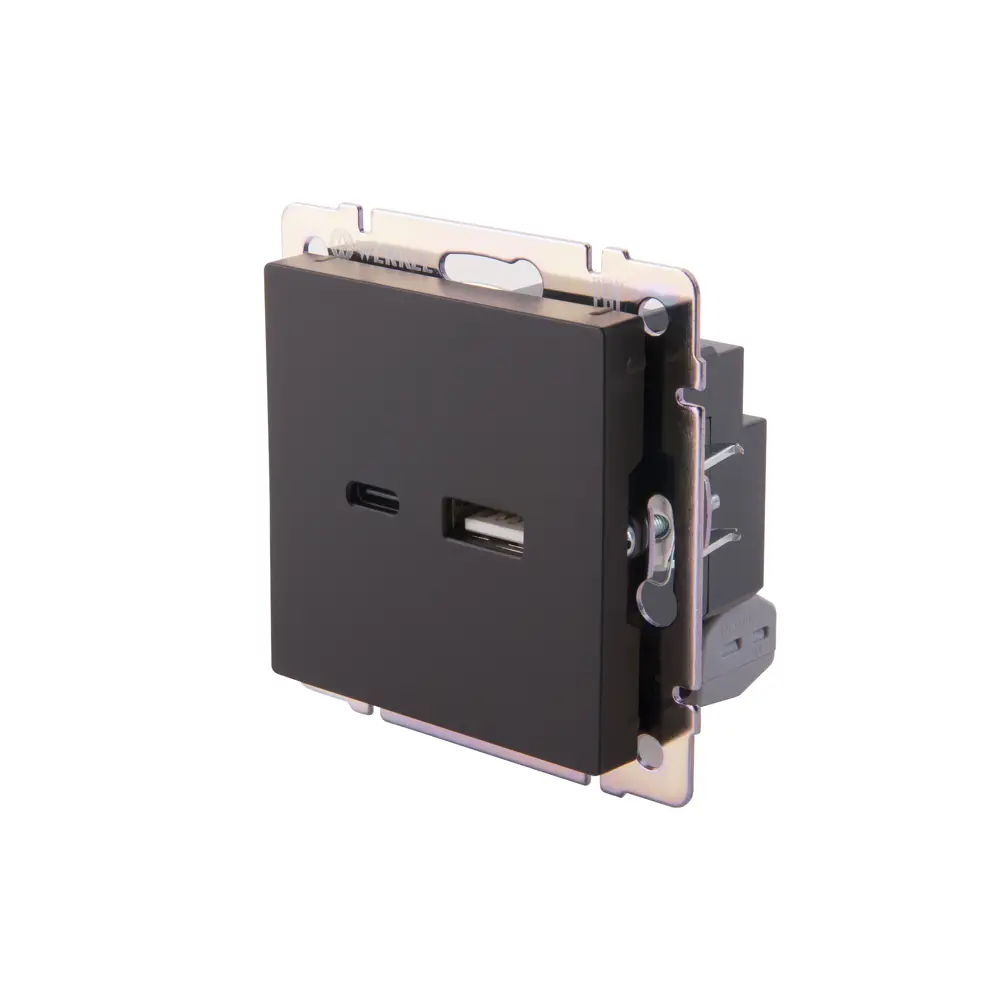 Розетка USB встраиваемая Werkel W1171808 цвет черный матовый Встраиваемые механизмы STLM-2126559 - Вид №1