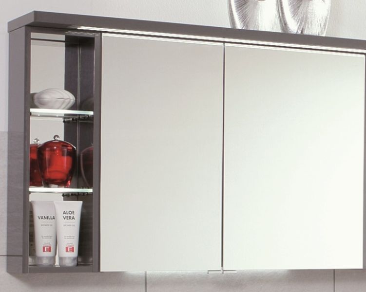 S2A43926L(186) Puris Crescendo, зерк. шкаф (2 двери) c LED подсветкой 900 мм левый, цвет дуб трюфель