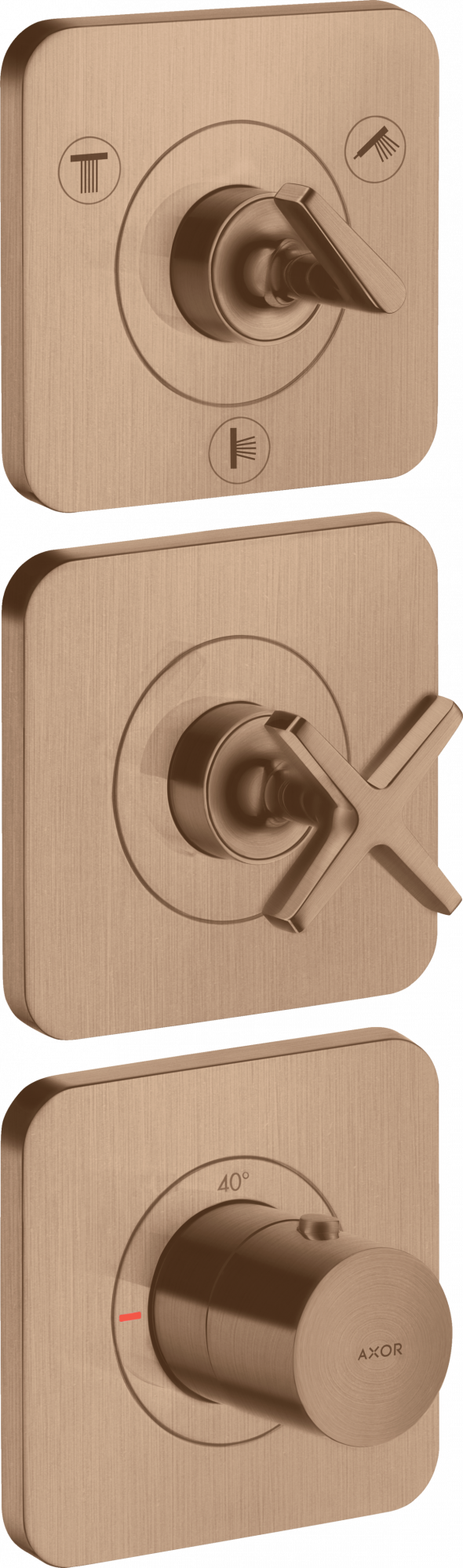 36704310 Термостатический модуль 380/120 для скрытого монтажа на 3 функции с накладками AXOR CITTERIO E