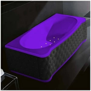 Ванна Gruppo treesse New Classic Young STA-V674C-DX-KC-FZ фиолетовая с золотой фурнитурой с аэромассажем прямоугольная правая чёрная кожа