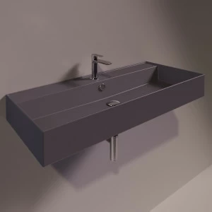 AG101ANTRACITEMATT Подвесная раковина настенная прямоугольная Simas Agile черная