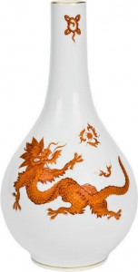 10528804 Meissen Ваза-флакон 24,5см "Дракон Минг в красном цвете" Фарфор