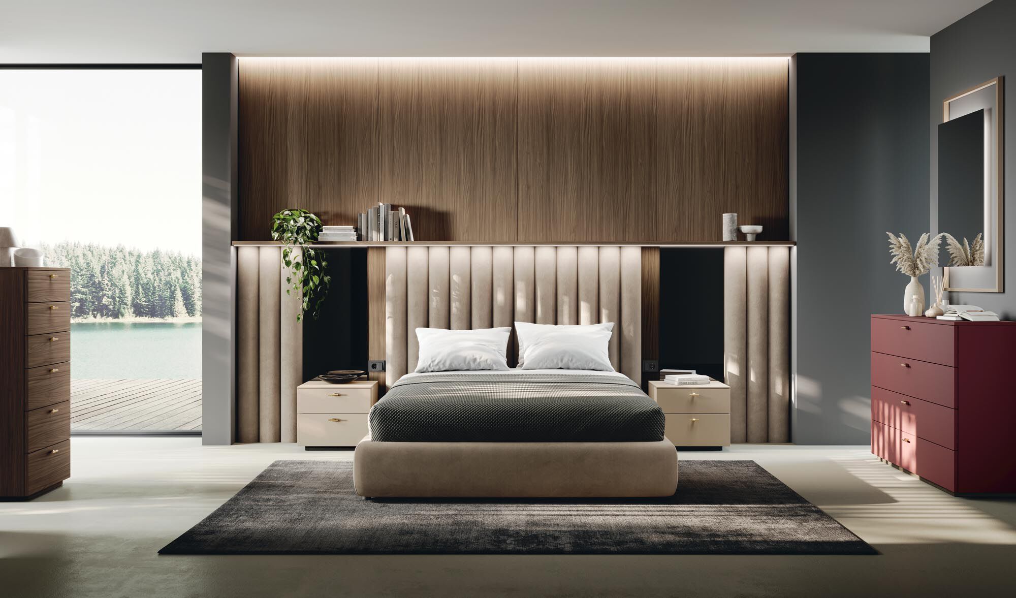 Прикроватная тумбочка с выдвижными ящиками Guzzini & Fontana Bix ARCH-00052786 - Вид №1