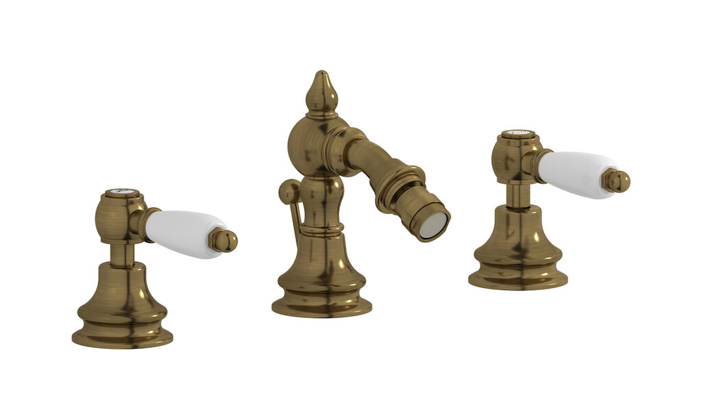 Смеситель для биде на 3 отверстия с донным клапаном WE ARE IB hl393bb_2 Antique Bronze Hermes