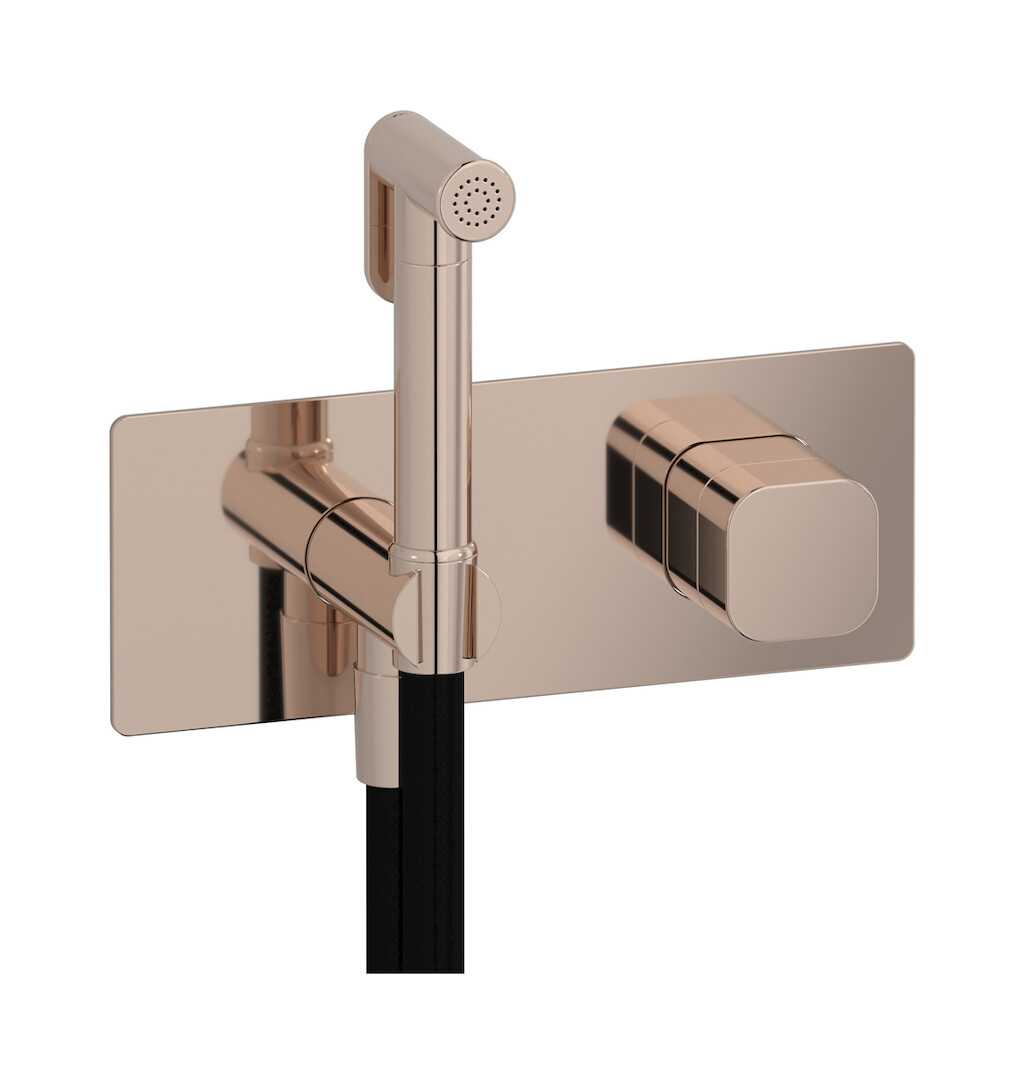 Внешние части гигенического душа со смесителем. WE ARE IB eo706rs_1 Rose Gold Elio