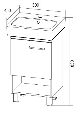 У76057 Тумба Tera 50Н 1д. Белый глянец 1 Marka TERA - Вид №6