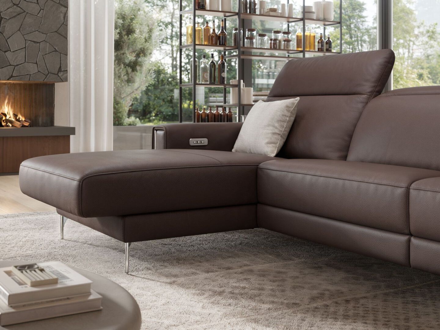 Кожаный диван с полуостровом Sofanella Bellagio ARCH-00058985 - Вид №1