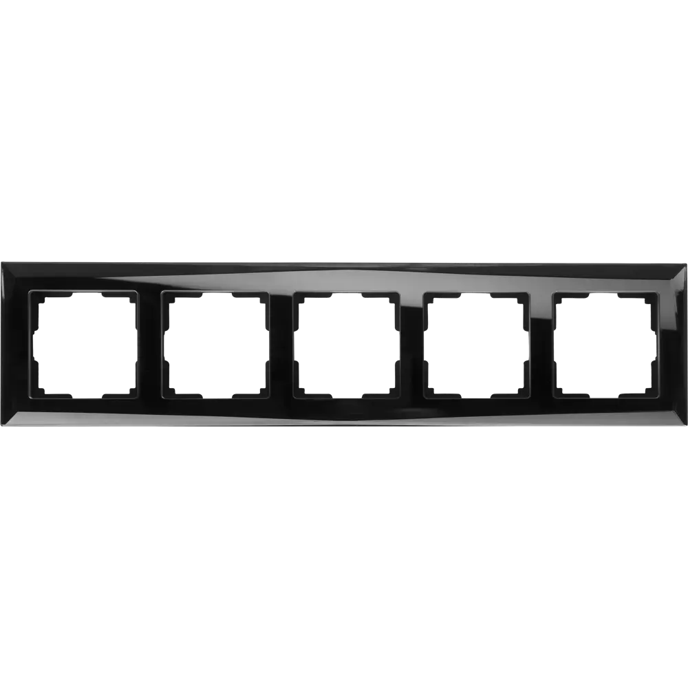 Рамка для розеток и выключателей Werkel Diamant 5 постов, цвет чёрный STLM-2033922