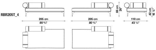 B&B Italia Outdoor 3-х местный тканевый садовый диван Ribes sun-id-1376958 - Вид №34