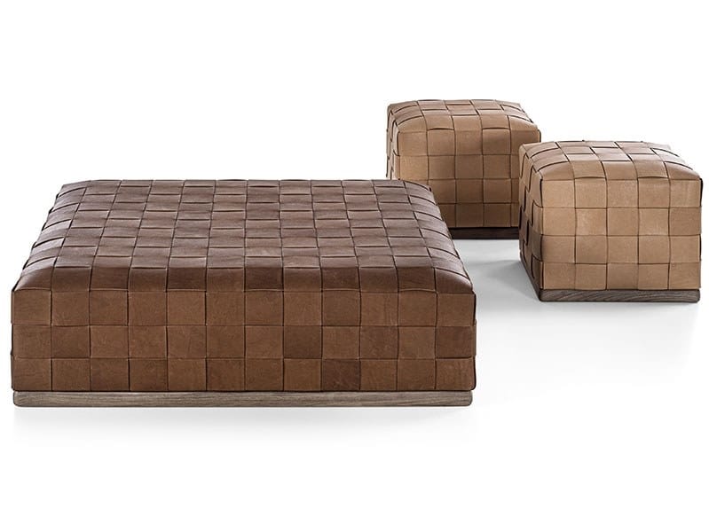 Кожаный квадратный пуф Frigerio JONAS ARCH-00075270