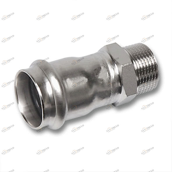 691243G3534 SANHA 91243G пресс-фит. нерж.сталь, ниппель перех.ВПр-НР 35x3/4 мм 