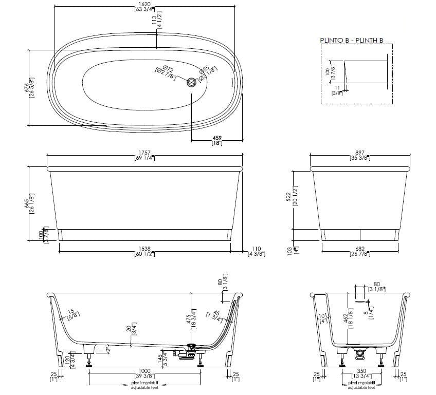 Овальная ванна в White Tec Plus Devon&Devon DOVE ARCH-00147021 - Вид №10