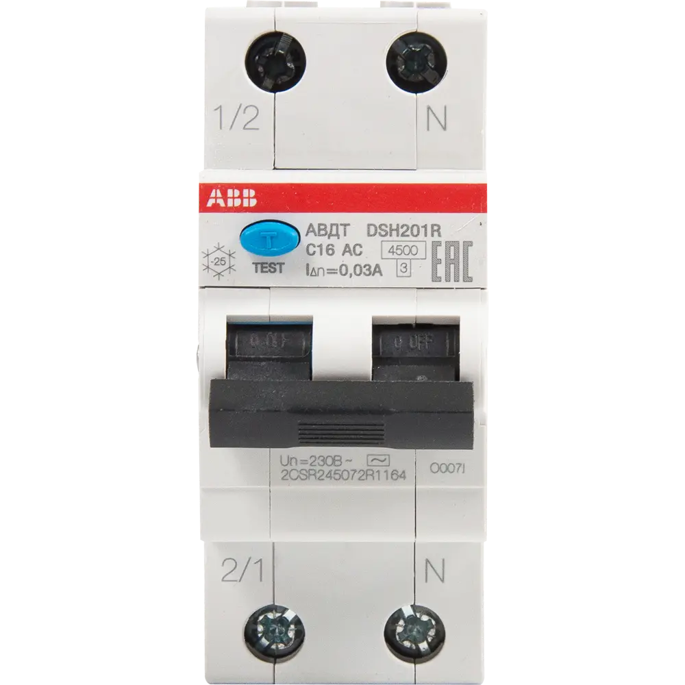 Дифференциальный автомат ABB DSH201R 1P N C16 А 30 мА 4.5 кА АС 2CSR145001R1164 STLM-2056501 - Вид №1