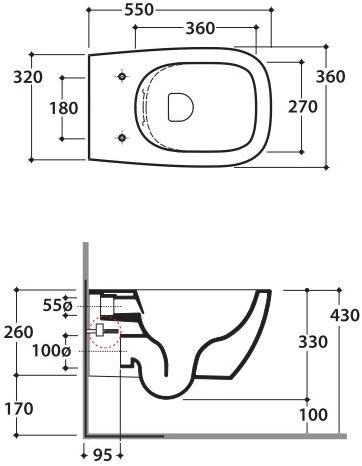 Gn001/gns02/ges02 bi Подвесной унитаз настенный Белый Ceramica Globo Genesis Италия - Вид №5