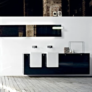 Комбинация ванной комнаты PV03 в отделке Prop 49  Mineralmarmo/ L22 Nero MILLDUE PIVOT