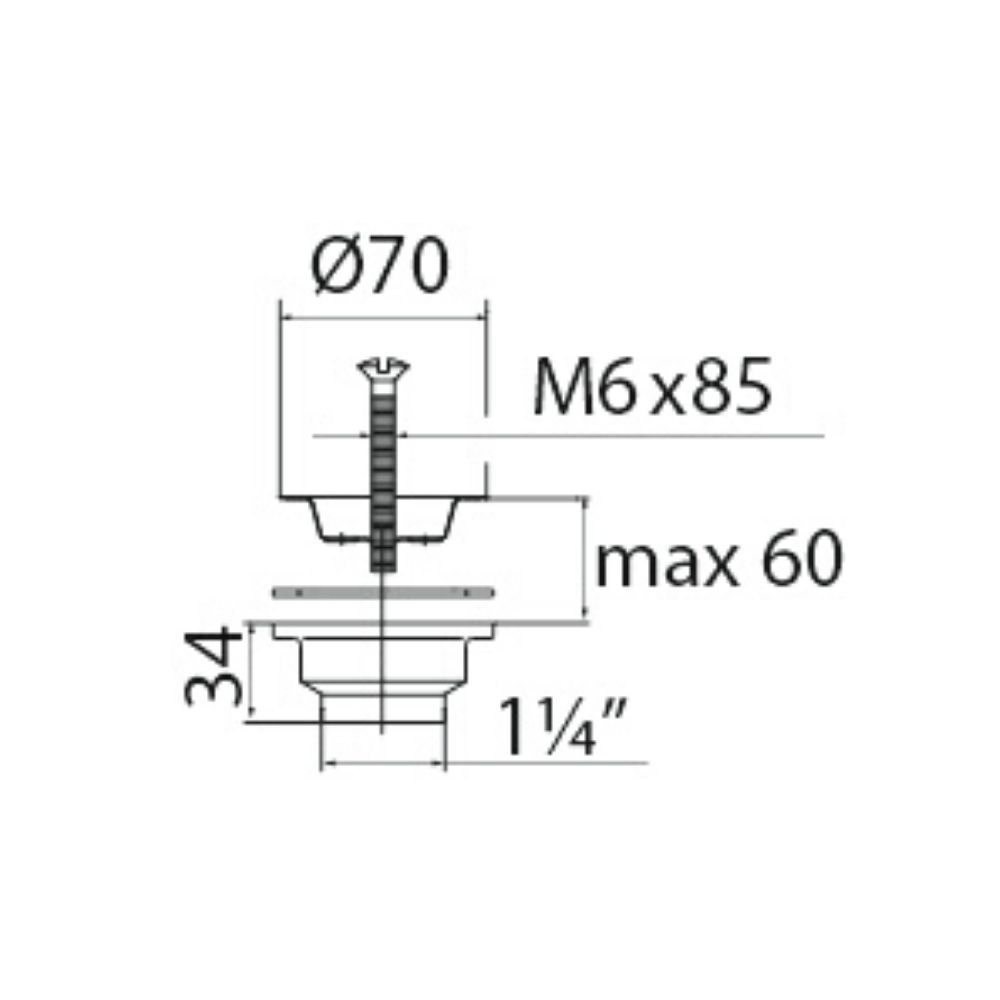 30981206 Выпуск "VIR" () с нержавеющей чашкой д.70мм (1 1/4") Raiber  - Вид №1