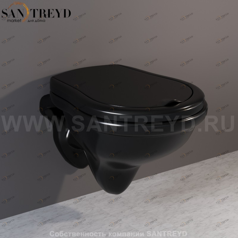 101501 Подвесной унитаз настенный Черный Kerasan RETRO Италия
