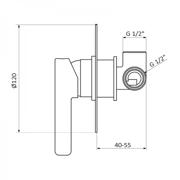 74115742 PREMIUM Черный Встроенный смеситель Черный GRB MIXERS AXIS - Вид №1