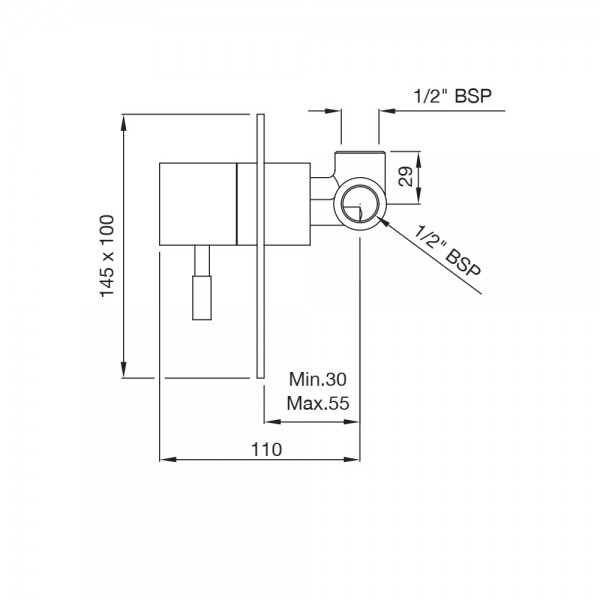 ANG-CHR-53139 Запорный вентиль Artize Angelo Хром  - Вид №1