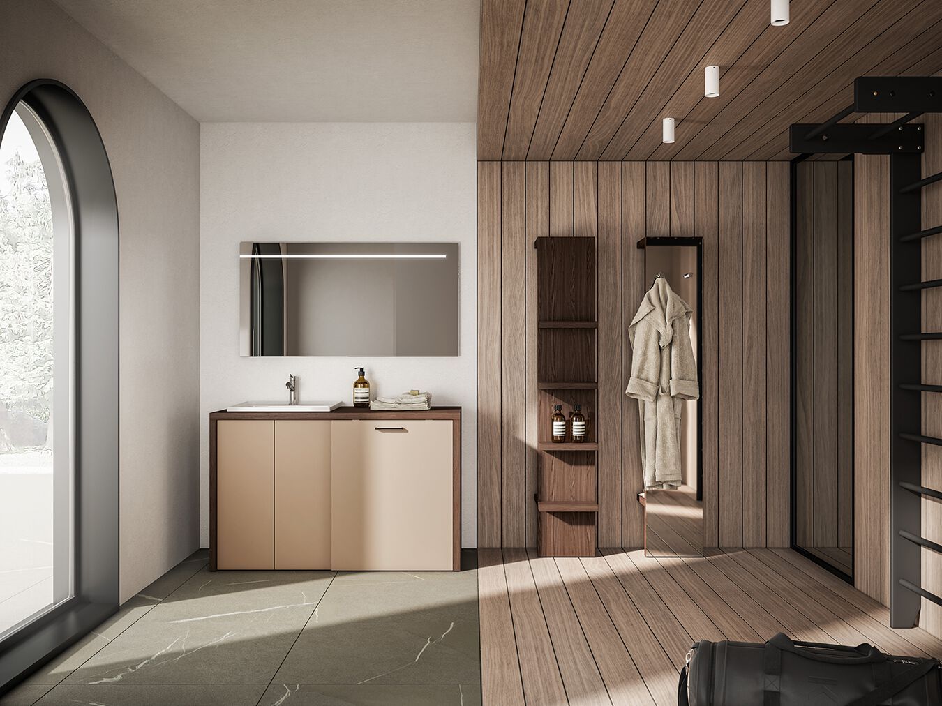 Шкаф для стиральной машины со стиральной машиной BMT Kosmo ARCH-00027026